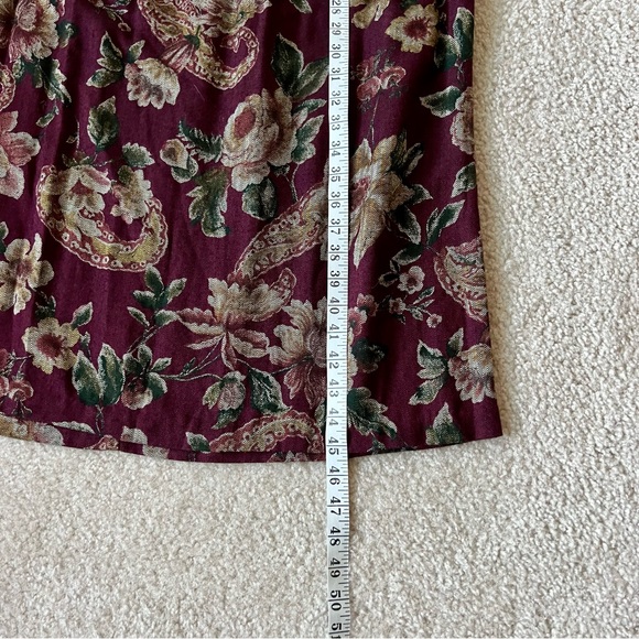 Vintage MOLLY MALLOY Petite Floral Velvet Collar Long Sleeve Dress—SZ. 4P - Picture 13 of 17